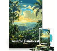 Puzzle per adulti con paesaggio della foresta amazzonica del Brasile,1000 pezzi,gioco stimolante per la mente,taglio laser di alta qualità,rilassante attività di gruppo al chiuso (50x75cm)