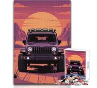 Puzzle per adulti con paesaggio desertico e avventura al tramonto retrò,1000 pezzi,divertente gioco di apprendimento e allenamento del cervello,fantastico regalo a sorpresa unico,dimensioni 38x26cm
