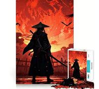 Puzzle per adulti con paesaggio di guerrieri samurai, 1000 pezzi, rompicapo, rilassante, con schema di montaggio, ideale come regalo di Babbo Natale (38x26cm)