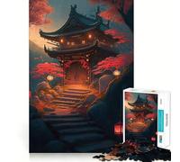 Puzzle per adulti con paesaggio giapponese antico,1000 pezzi,gioco di potenziamento cognitivo,design a incastro preciso,regalo di compleanno,rompicapo (38x26cm)