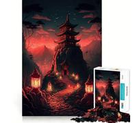 Puzzle per adulti con paesaggio giapponese antico,1000 pezzi,gioco di potenziamento cognitivo,design a incastro preciso,regalo di compleanno,rompicapo (38x26cm)