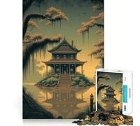 Puzzle per adulti con paesaggio giapponese antico,1000 pezzi,gioco di potenziamento cognitivo,design a incastro preciso,regalo di compleanno,rompicapo (38x26cm)