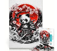 Puzzle per adulti con paesaggio giapponese e panda, 1000 pezzi, ideale per rafforzare la memoria, rilassarsi e divertirsi, con bordi di qualità, perfetto come regalo per le festività (38x26cm)