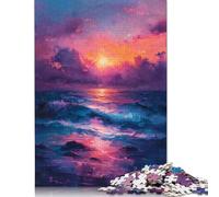 Puzzle per adulti con paesaggio marino al tramonto, giocattolo educativo, giochi di puzzle per adulti per donne e uomini, 1000 pezzi (75x50 cm)