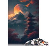 Puzzle per adulti con paesaggio notturno giapponese, puzzle premium in cartone riciclato al 100%, puzzle per adulti e bambini, 1500 pezzi (85x57 cm)