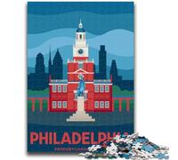 Puzzle per adulti con paesaggio urbano di Philadelphia, USA, 1000 pezzi, aiuta il cervello a esercitare i giocattoli avvincenti per coltivare la pazienza, gioco di sfida unico, 1000 pezzi (26x38cm)