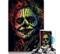Puzzle per adulti con pagliaccio scheletro, giocattoli educativi per l'apprendimento, giochi per famiglie con poster abbinato e foglio di quiz (75x50cm)