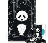 Puzzle per adulti con panda e foresta di bambù, 1000 pezzi, rompicapo rilassante, assemblaggio di immagini, regalo di Natale (38x52cm)