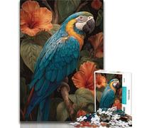 Puzzle per adulti con pappagalli della giungla, 1000 pezzi, per ammazzare il tempo durante le vacanze a casa, ogni pezzo è unico, un gioco stimolante e divertente per tutta la famiglia (38x26cm)
