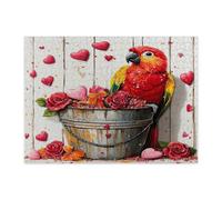 Puzzle per adulti con pappagalli e uccelli, 500 pezzi, puzzle di rose in legno di San Valentino, decorazioni rustiche per intrattenimento in famiglia, regalo per feste