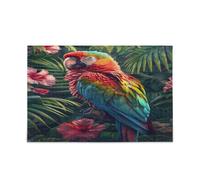 Puzzle per adulti con pappagallo colorato fiore tropicale gioco del cervello 1000 pezzi puzzle per famiglia 29,5 × 19,7 cm