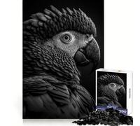 Puzzle per adulti con pappagallo in bianco e nero, 1000 pezzi, stimolante per la riflessione, facile da usare, bordi di alta qualità, regalo perfetto (50x75cm)