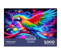 Puzzle per adulti con pappagallo per la decompressione: gioco educativo con sfida nello spazio luminoso del pappagallo, decorazione da parete 70x50 cm/1000 pezzi