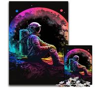 Puzzle per adulti con pianeta, astronauta e universo, 1000 pezzi, in legno, perfetto come decorazione fai da te o regalo di compleanno, 50x75CM/19,68x29,52 pollici.