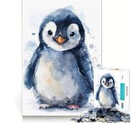 Puzzle per adulti con pinguino ad acquerello,1000 pezzi,gioco di logica,regalo,taglio di precisione,rilassante attività di gruppo al chiuso (50x75cm)