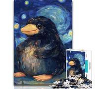 Puzzle per adulti con pinguino nel cielo notturno 1000 pezzi interessante interazione genitore-figlio per ridurre lo stress (26x38cm)