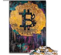 Puzzle per adulti con pittura a olio Bitcoin, 1000 pezzi, difficile, adatto a bambini dai 14 anni in su, ideale come regalo per tutta la famiglia (50x75cm)