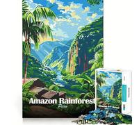 Puzzle per adulti con poster di viaggio della foresta pluviale amazzonica del Perù,1000 pezzi,divertente per migliorare la memoria,con incastri stabili e parti che non si spostano,compatto