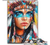 Puzzle per adulti con principessa indiana da 2000 pezzi, giocattoli educativi per l'apprendimento, giochi per famiglie con poster abbinato e foglio di quiz (70x100cm)