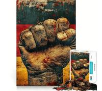 Puzzle per adulti con pugno alzato sulla bandiera tedesca, 1000 pezzi, gioco di logica mentale, divertente e rilassante, taglio solido, piacevole sorpresa (50x75cm)