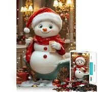 Puzzle per adulti con pupazzo di neve nella vasca da bagno, 1000 pezzi, stimola la memoria, gioco di gruppo, assemblaggio, sorpresa natalizia (38x26cm)