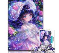 Puzzle per adulti con ragazza anime 1000 pezzi per adolescenti gioco stimolante e interazione tra genitori e figli in famiglia (26x38cm)