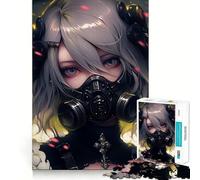 Puzzle per adulti con ragazza anime con maschera antigas,1000 pezzi,gioco stimolante per la mente,dimensioni uniformi,pezzi precisi,ideale da portare in viaggio,regalo perfetto per allenare la mente