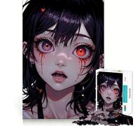 Puzzle per adulti con ragazza anime e lacrime di sangue,1000 pezzi,gioco stimolante per la mente,dimensioni uniformi,pezzi precisi,ideale da portare in viaggio,regalo perfetto per allenare la mente