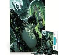 Puzzle per adulti con ragazza anime in ambientazione dark fantasy,1000 pezzi,gioco di memoria,montaggio sicuro e stabile,gioco significativo per costruire connessioni (38x52cm)
