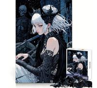 Puzzle per adulti con ragazza anime misteriosa, 1000 pezzi, esercizio cognitivo, rilassante, senza bordi taglienti, regalo per le vacanze (50x75cm)