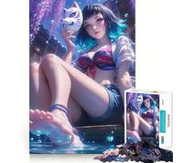 Puzzle per adulti con ragazza anime volpe,1000 pezzi,gioco stimolante per la mente,dimensioni uniformi,pezzi precisi,ideale da portare in viaggio,regalo perfetto per allenare la mente (50x75cm)
