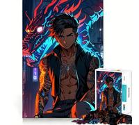 Puzzle per adulti con ragazzo cyborg cyberpunk anime,1000 pezzi,gioco di logica,regalo,taglio di precisione,rilassante,attività di gruppo al chiuso (38x52cm)