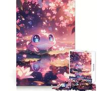 Puzzle per adulti con rana anime e fiore di ciliegio, 1000 pezzi, esercizio intelligente, rilassante, bordi precisi, regalo per le vacanze (38x26cm)