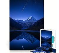 Puzzle per adulti con riflesso di montagna e stella cadente, 1000 pezzi, gioco di logica, rilassante e divertente, con bordi lisci, regalo speciale (50x75cm)