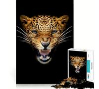 Puzzle per adulti con ritratto di leopardo arrabbiato,1000 pezzi,gioco di logica,regalo,taglio di alta precisione,rilassante attività di gruppo al chiuso (38x26cm)