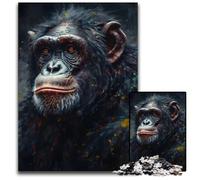 Puzzle per adulti con ritratto di scimmia e scimpanzé, 1000 pezzi, impegnativo, divertente per tutta la famiglia, sfida per il cervello, regalo perfetto per adolescenti, 50x75cm/19,68x29,52 pollici