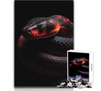 Puzzle per adulti con ritratto di serpente, 1000 pezzi, gioco di apprendimento, sfida mentale, sorpresa premurosa per le celebrazioni, dimensioni 38x52cm