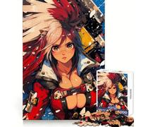 Puzzle per adulti con ronin anime dai capelli rossi e bianchi, 1000 pezzi, esercizio cognitivo, rilassante, senza bordi taglienti, regalo per le vacanze (38x52cm)