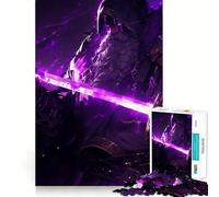 Puzzle per adulti con rune viola e nano vichingo, 1000 pezzi, stimola la memoria, divertimento e relax, bordi precisi, regalo perfetto (50x75cm)