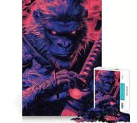 Puzzle per adulti con samurai, scimmie e gorilla, 1000 pezzi, stimolante per la mente e per il relax, con bordi precisi, pezzo da collezione (38x26cm)