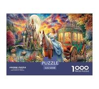 Puzzle per adulti con scena di Cenerentola per la decompressione: gioco educativo con principessa a cavallo, sfida da 1000 pezzi, 52x38 cm/1000 pezzi
