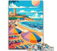 Puzzle per adulti con scena di spiaggia di Rimini, 1000 pezzi, per ammazzare il tempo in vacanza, ogni pezzo è unico - Gioco divertente e stimolante per tutta la famiglia (50x75cm)