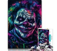 Puzzle per adulti con scheletro e pagliaccio 1000 pezzi, ogni pezzo è unico, un gioco stimolante e divertente per tutta la famiglia (75x50cm)