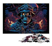 Puzzle per adulti con scheletro pirata, 1000 pezzi, in cartone, rompicapo per adolescenti, regalo perfetto per le feste, 26X38CM/10,23x14,96 pollici.