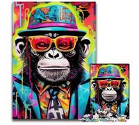 Puzzle per adulti con scimmia dipinta a graffiti, 1000 pezzi, in cartone, per divertirsi a casa, come regalo di compleanno o da viaggio, 26X38CM/10,23x14,96 pollici.