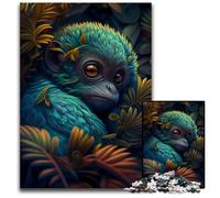Puzzle per adulti con scimmie aliene tropicali, ciano, da 1000 pezzi, gioco di sfida mentale per adolescenti e interazione familiare, 50x75CM/19,68x29,52 pollici.