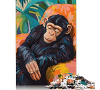 Puzzle per adulti con scimpanzé che fa un pisolino, gioco educativo, puzzle difficili per bambini dai 12 anni in su, 1000 pezzi (75x50 cm)