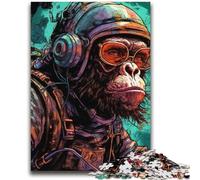 Puzzle per adulti con scimpanzé spaziale, 1000 pezzi, difficili da completare ma divertenti e divertenti, ideali come decorazioni per la casa e regali unici (38x52cm)