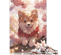 Puzzle per adulti con Shiba Inu Sakura, Giappone. Puzzle rompicapo difficili e difficili per bambini adulti, 1500 pezzi (85x57 cm).