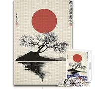 Puzzle per adulti con silhouette di albero giapponese, 1000 pezzi, divertente gioco di apprendimento e allenamento del cervello, fantastico regalo a sorpresa unico, dimensioni 50x75cm